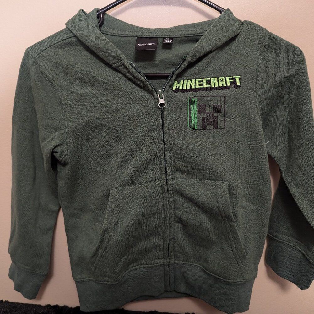 Minecraft Long Sleeved Zipped Hoodie, X-Small